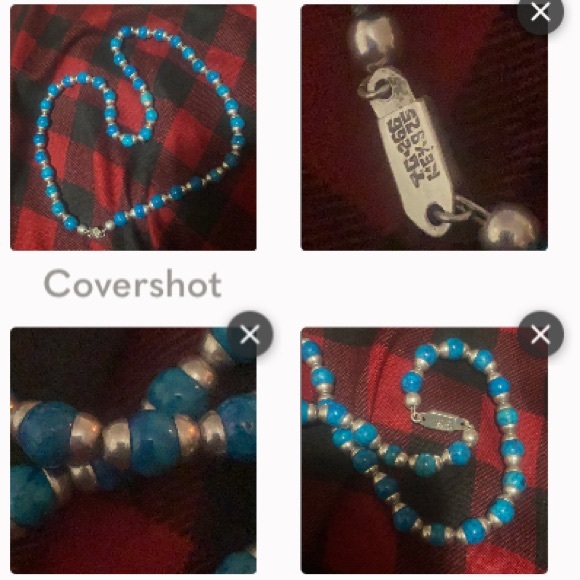 Turquoise silver bead necklace from Mexico 925